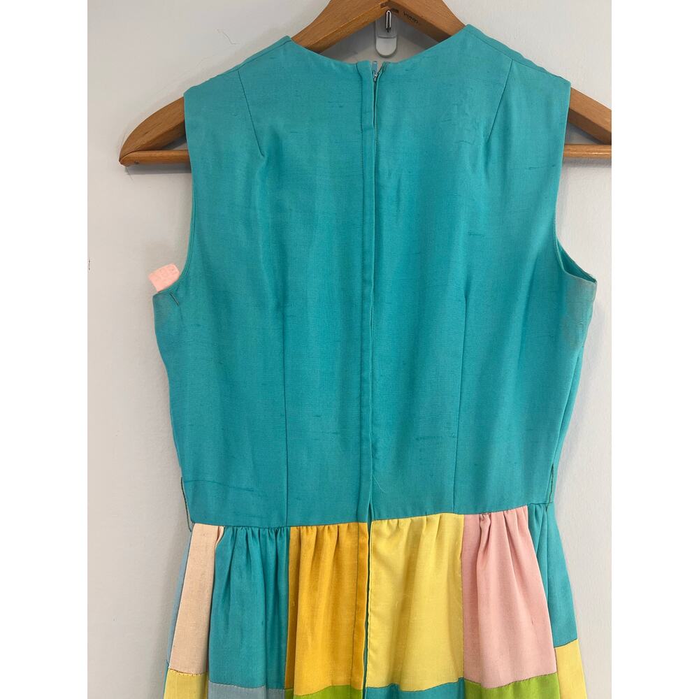 1970s Vintage Maxi Patchwork Dress Bold Bright Colors New York Designer - Picture 9 of 14